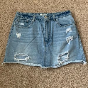 Light wash denim shorts